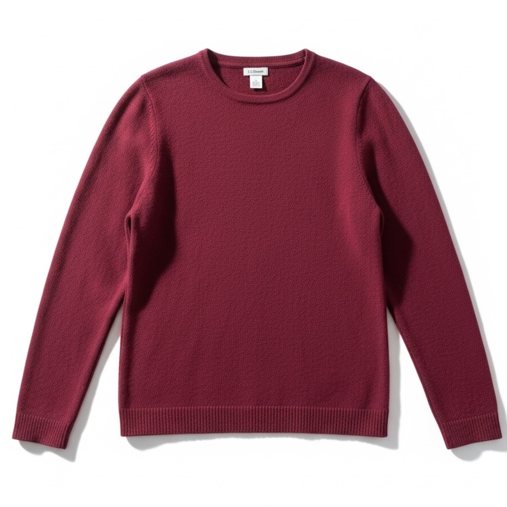 L.L.Bean Cashmere Sweater Crewneck Soft Luxury Knit Burgundy Small